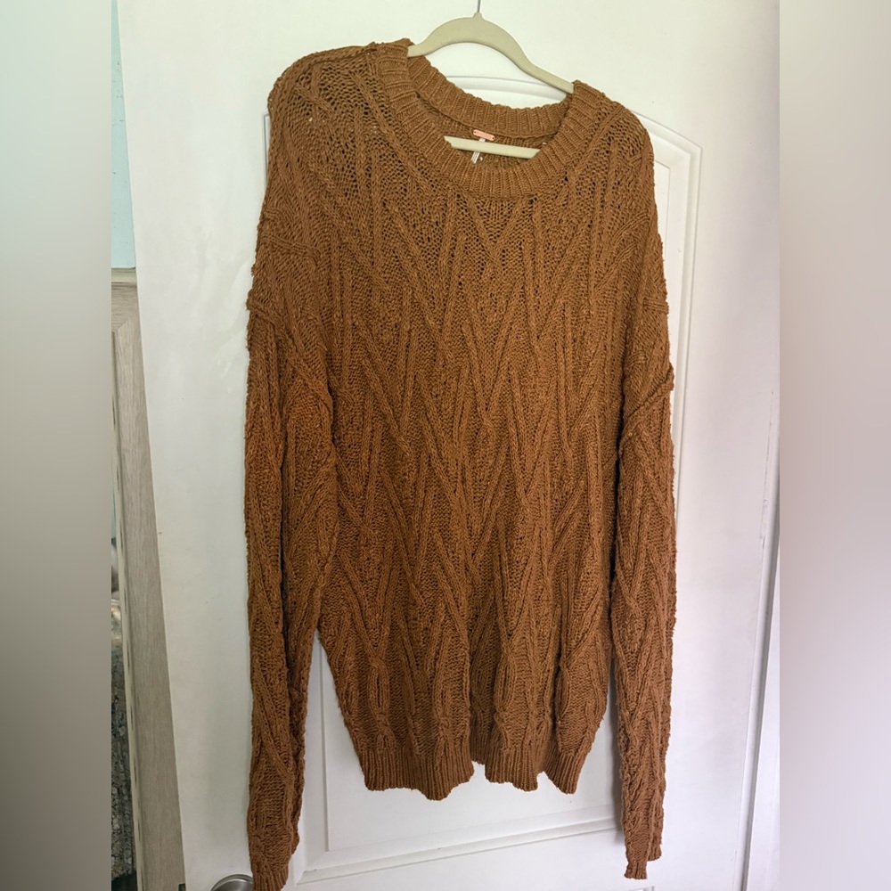 Brown Cable Knit Sweater